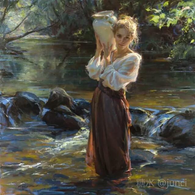 美人画　油彩画 美人油画
